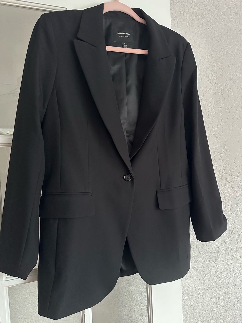 Banana Republic stretchy black blazer, size 12